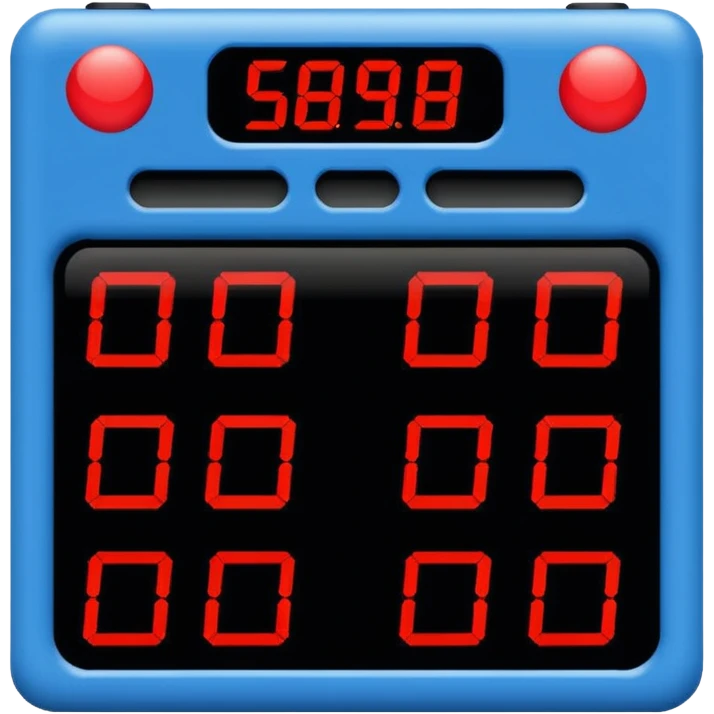 electronic score board blue (#00A3E0) and red (#F9423A) emoji