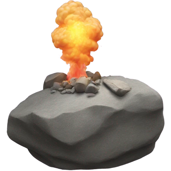 Gum blowing up a rock emoji