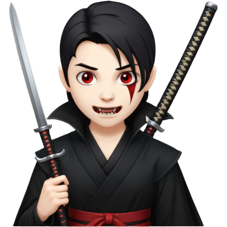 Vampire with katana emoji