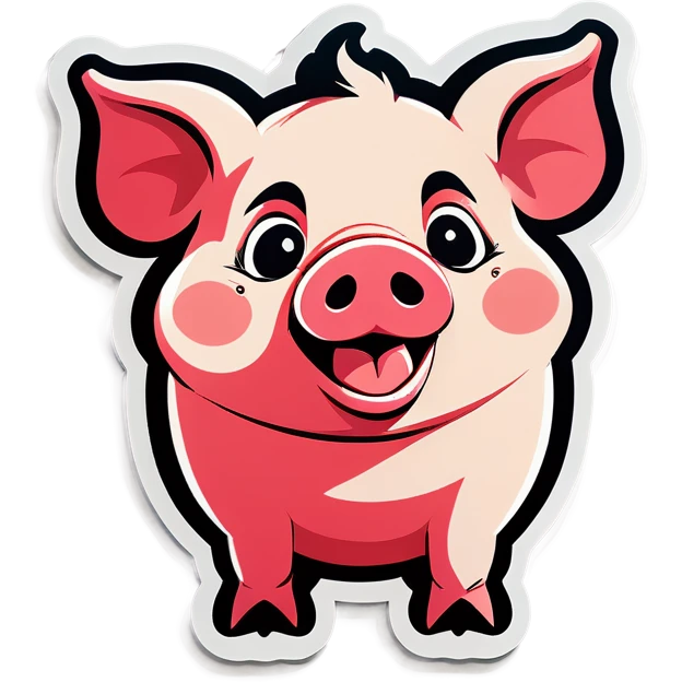 Funny looking pig emoji