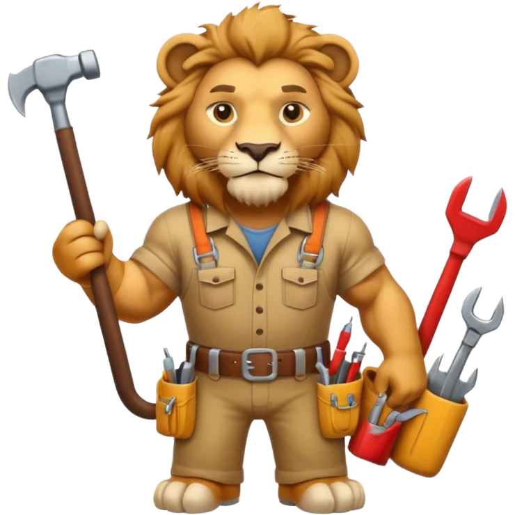 Handyman Lion  emoji
