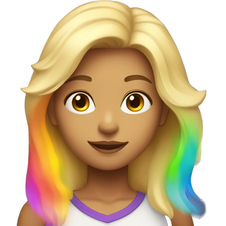 blonde girl with rainbow glow around her emoji