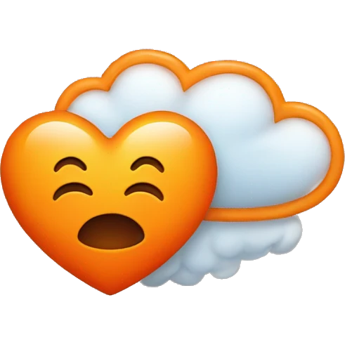 orange heart + clouds emoji