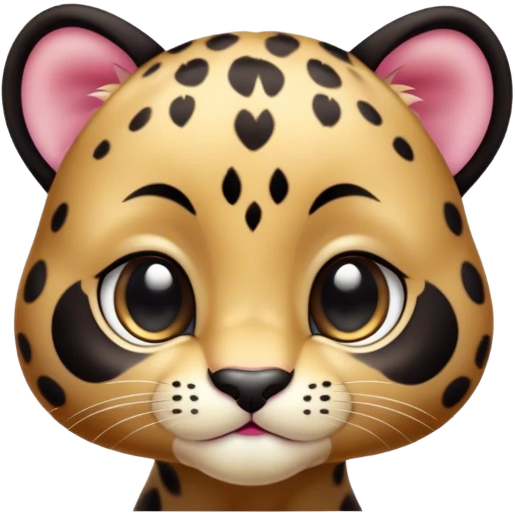 Cinematic Cute Baby Panther Portrait Emoji, Head tilted playfully and inquisitively, with a delightfully compact form accented by soft, velvety fur and round, sparkling eyes filled with wonder, Simplified yet irresistibly adorable features, highly detailed, glowing with a warm, inviting glow, high shine, affectionate and lively, stylized with a touch of whimsical cuteness, bright and endearing, soft glowing outline, capturing the essence of a mischievous yet loving baby panther that seems as if it could tumble out of the screen into your arms! emoji