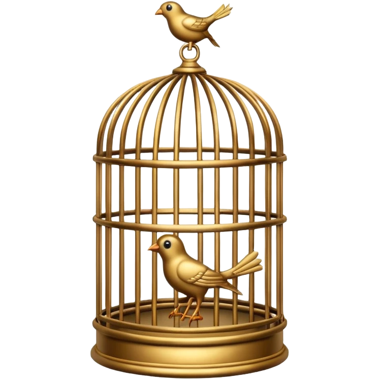 A metallic bird cage made out of iron emoji