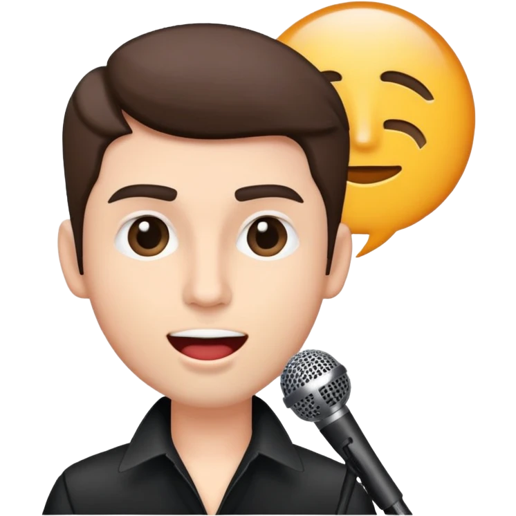 male singer with microphone performing on stage emoji