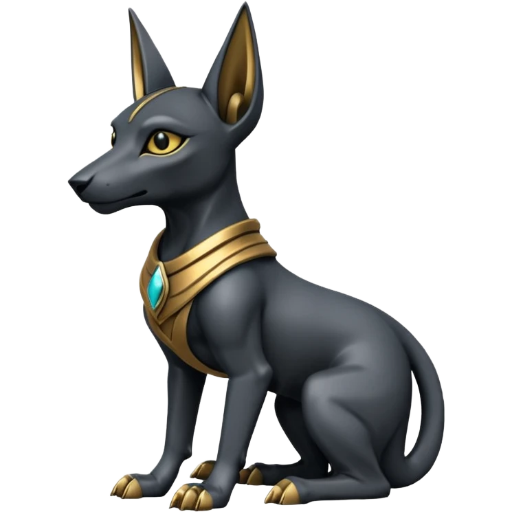  Fit mean Short-eared Black fur beautiful female robo anubis puppy statue gargoyle posed  emoji