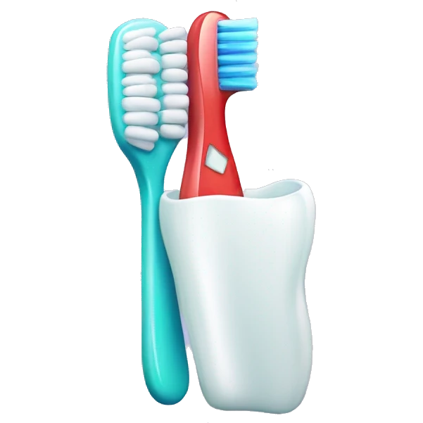 toothbrush and toothpaste emoji