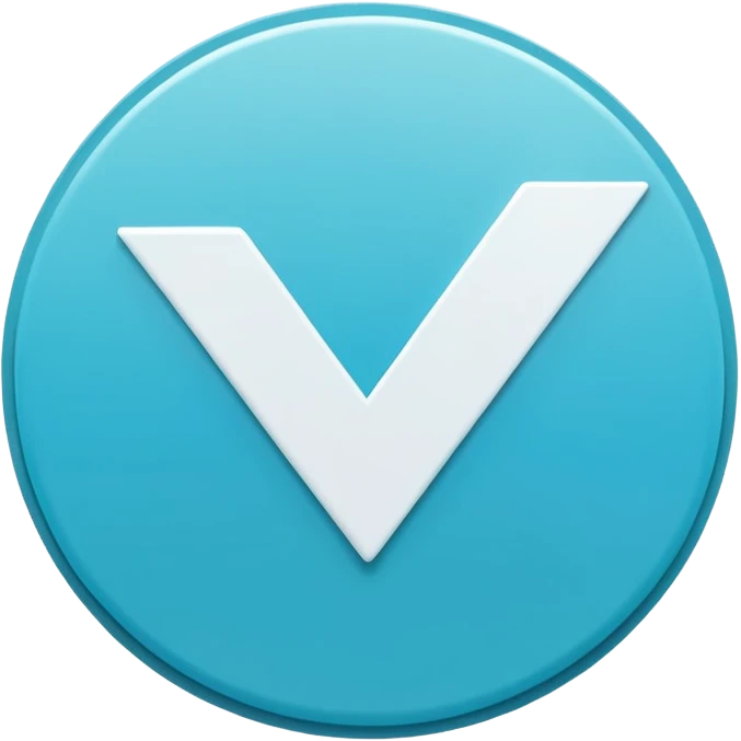 Modern emoji-style  verified icon: cyan-blue circular badge, bold white checkmark, smooth gradient, soft glossy highlights, subtle shine, thick white border, minimalist flat + semi-3D style, smooth edges, high contrast, transparent PNG, high quality, sharp. emoji