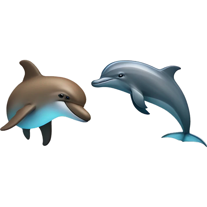 Dolphin and Grizzly Friends emoji