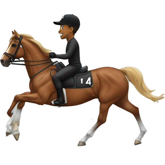 Lewis Hamilton qui fait du cheval  emoji
