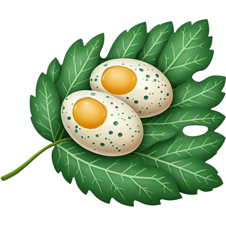 small eggs on leaf emoji