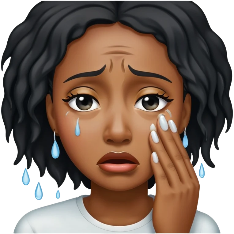 Black woman crying emoji