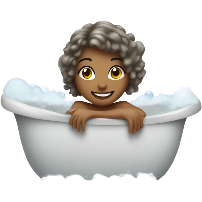 Bathtub girl covered In bubbles  emoji