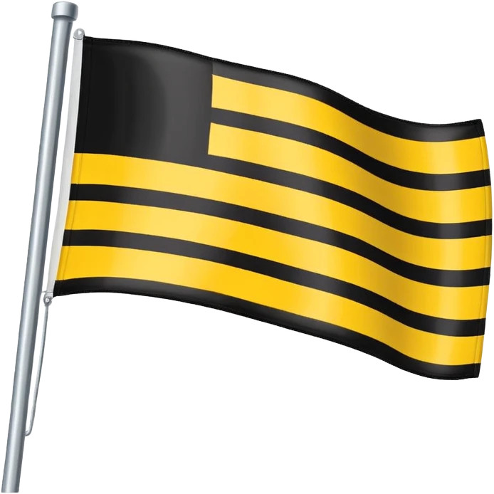 3 stripe horizontal flag with the colors in order Yellow, white and black emoji