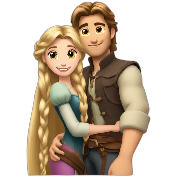 Rapunzel with Flinn Ryder emoji