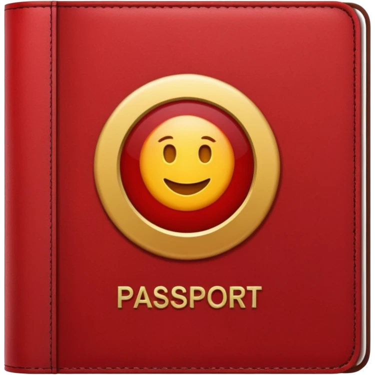 passport, red emoji