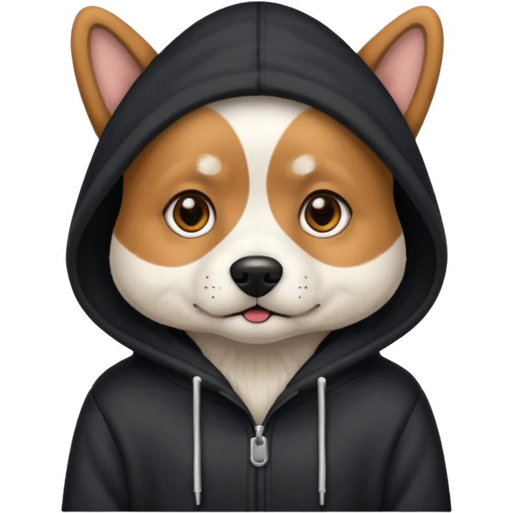 Dog wearing a hoodie  emoji
