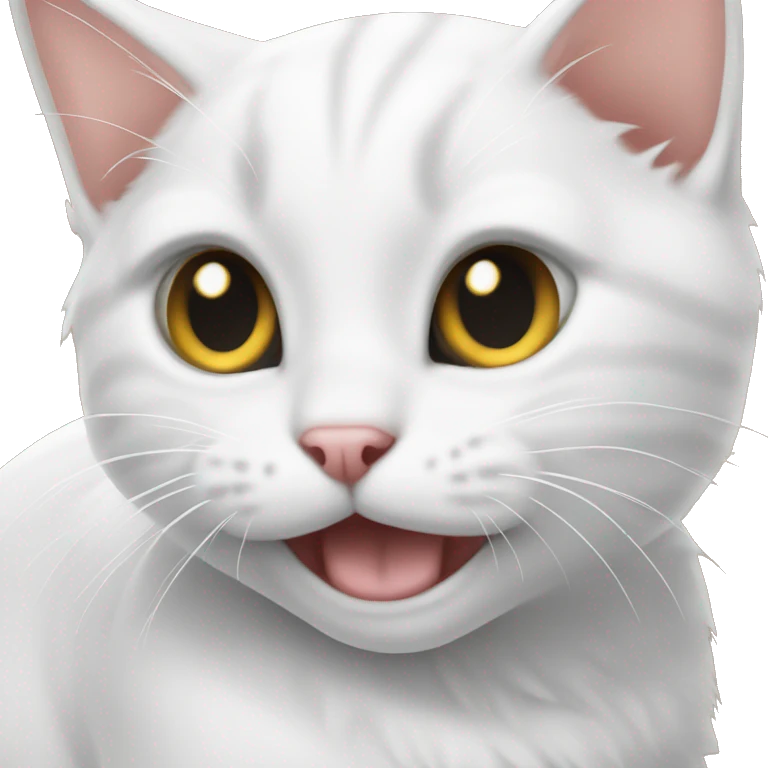 Hissing white kitten  emoji
