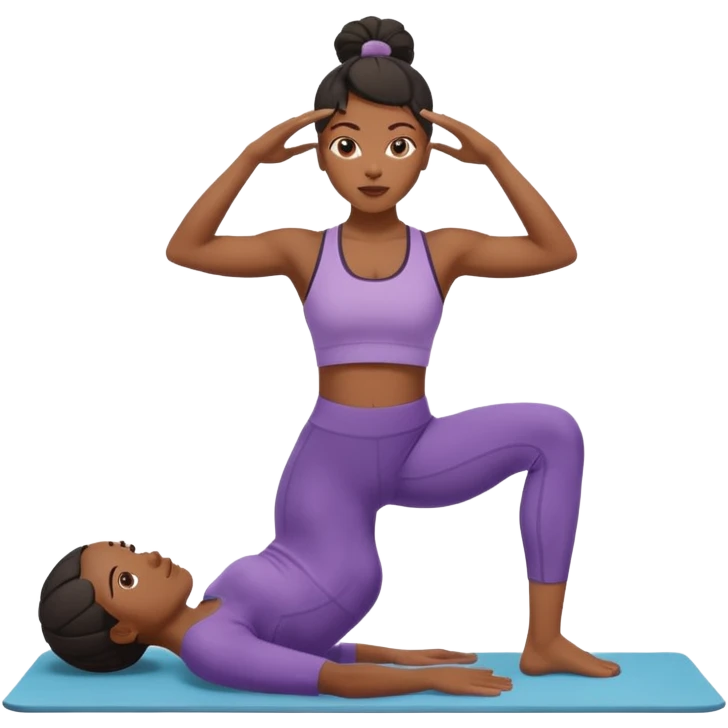 black woman doing pilates emoji