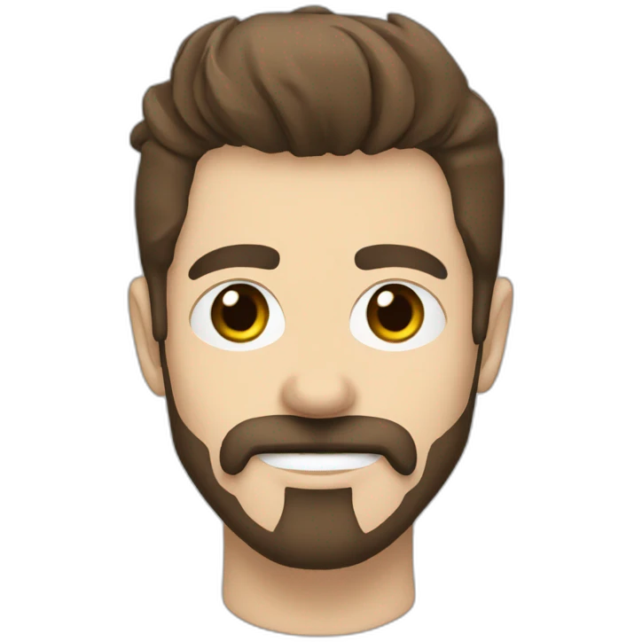 goatee beard, metalhead,short brown hair emoji
