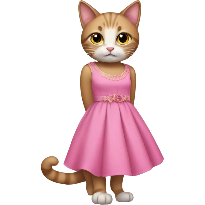 Cat wearing a pink dress emoji