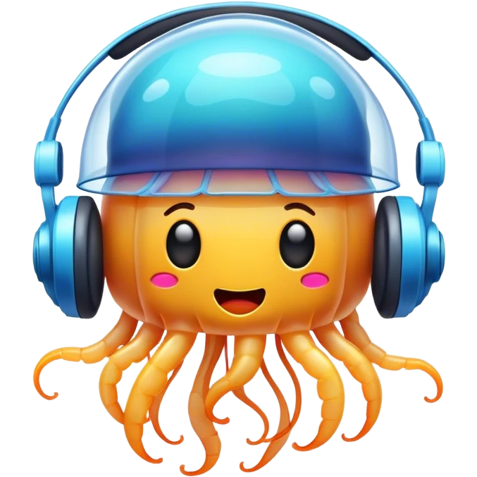 jellyfish listening to music  emoji