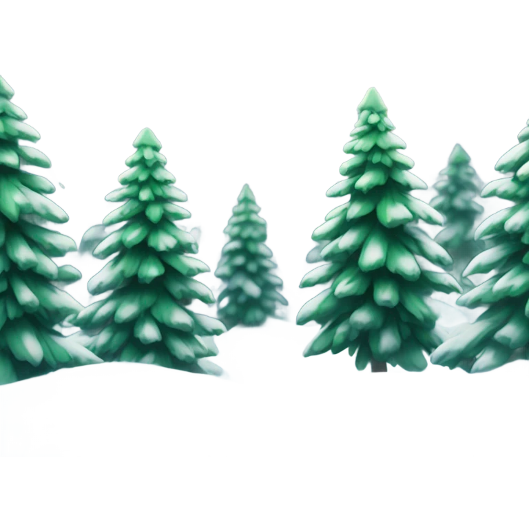 Snowflakes and trees emoji