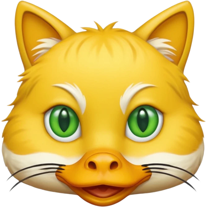 a duck that has a cats skin and a head of a cat emoji