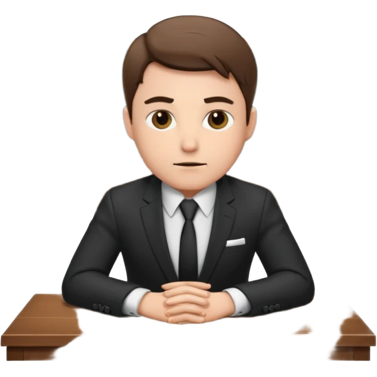 Business man sitting at a desk emoji