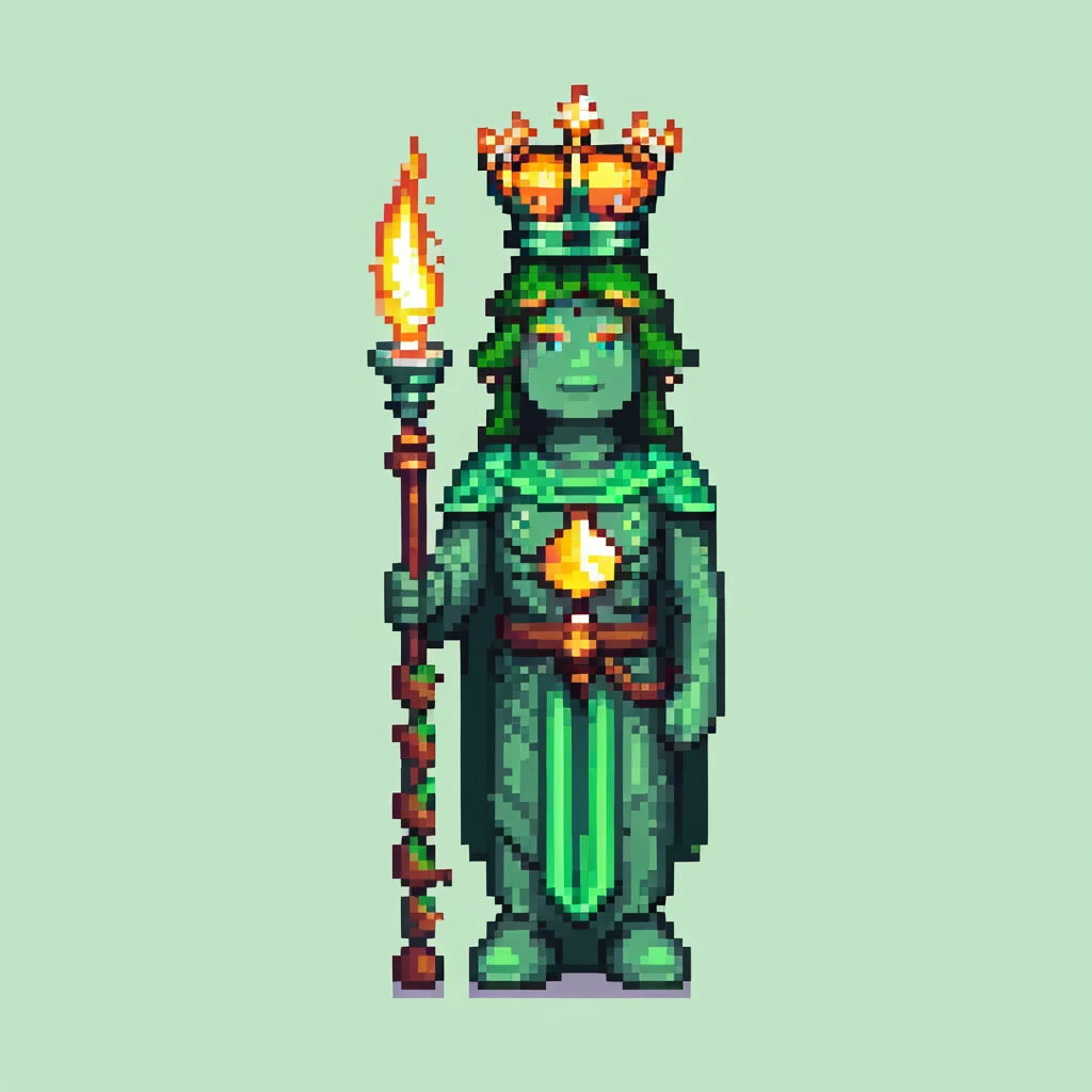 Statue of Liberty, green statue with crown and torch emoji