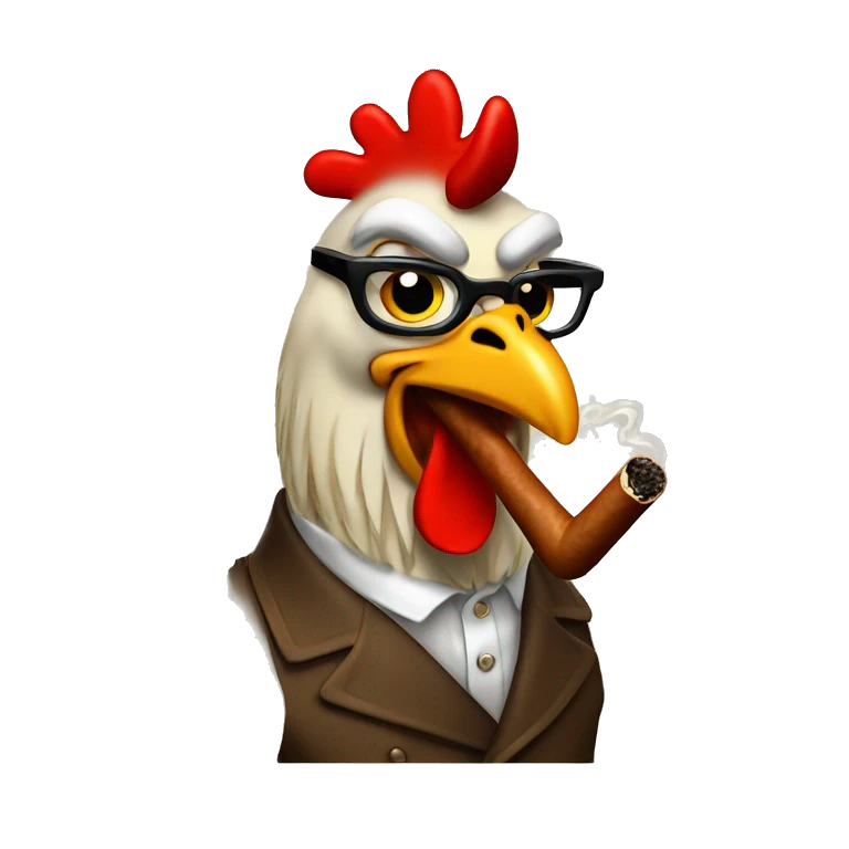 Chicken smoking cigar  emoji