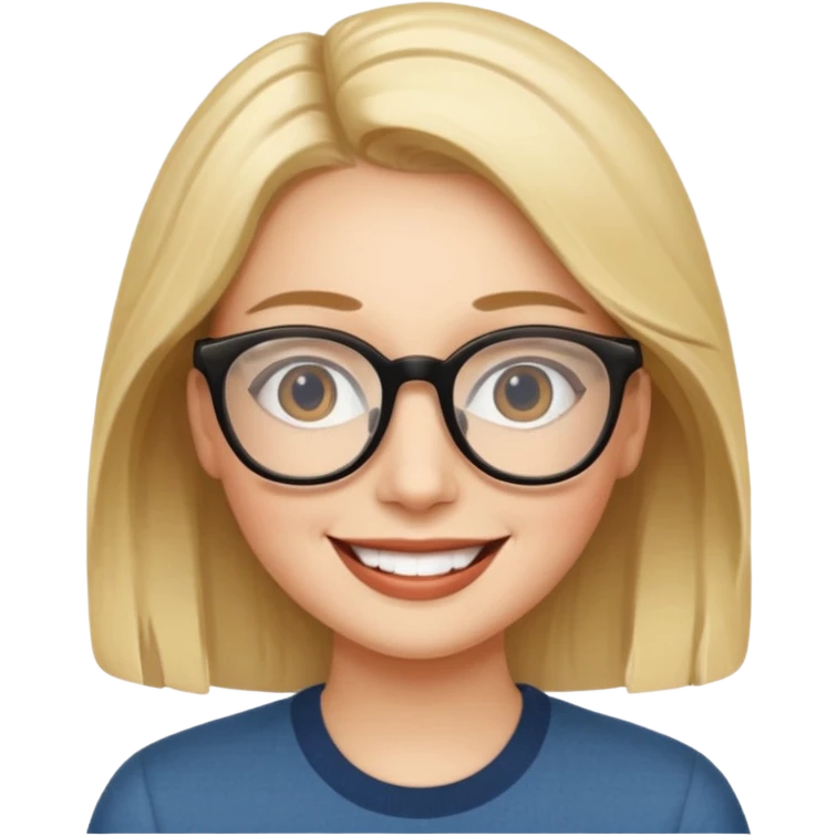 une belle personne avec beaucoup de details, des lunettes  emoji