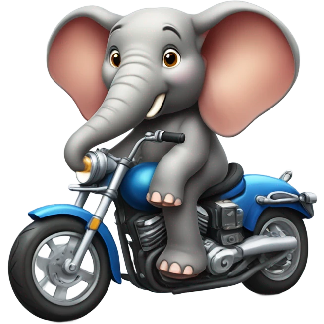 Elephant riding a motorcycle  emoji