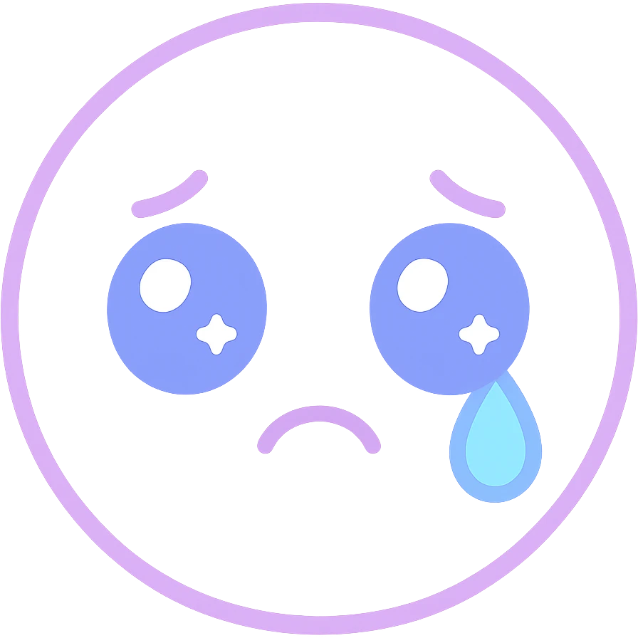 sad crying emoji, expressive face, single tear emoji
