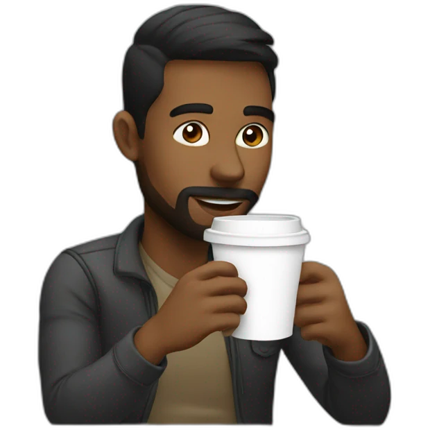 graphic designer drinking coffee emoji
