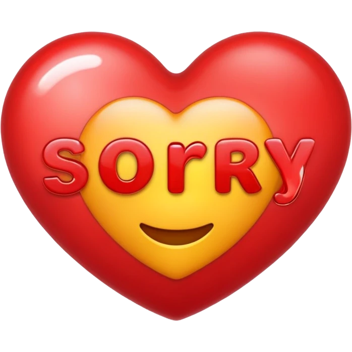 I had a fight with my girlfriend yesterday.I going to post a notes asking sorry.i need a "SORRY” text inside a heart customized emoji emoji