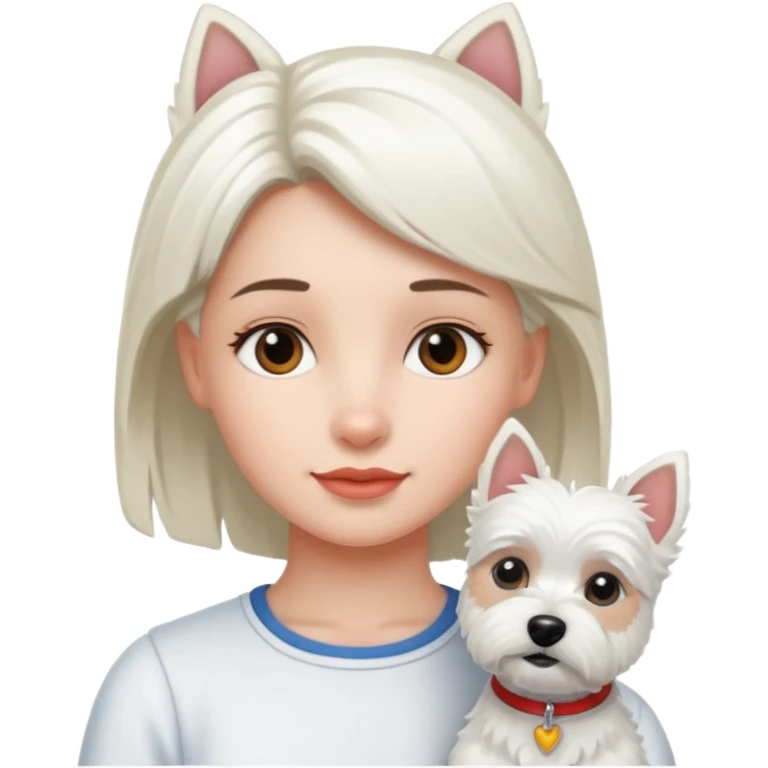 Westie with girl emoji