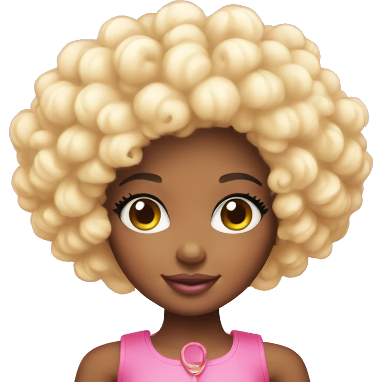 Kawaii afro Barbie emoji