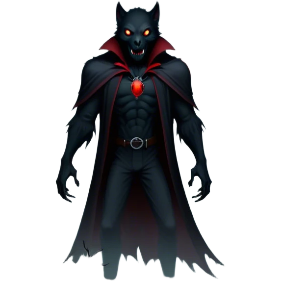 Icon for Horror Movies: A chilling collage with a monstrous werewolf or vampire, dark silhouettes, eerie graveyards, and creepy elements like spiders and tombstones. Ghostly fog surrounds, with a blood-red moon in the sky. The atmosphere is unsettling, eerie, and haunting. Transparent background. emoji