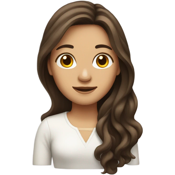 Long hair brunette  emoji