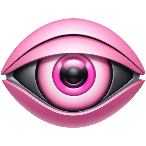 all pink robotic eye emoji