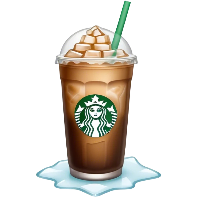 Starbuck ice coffee with ice cubes emoji