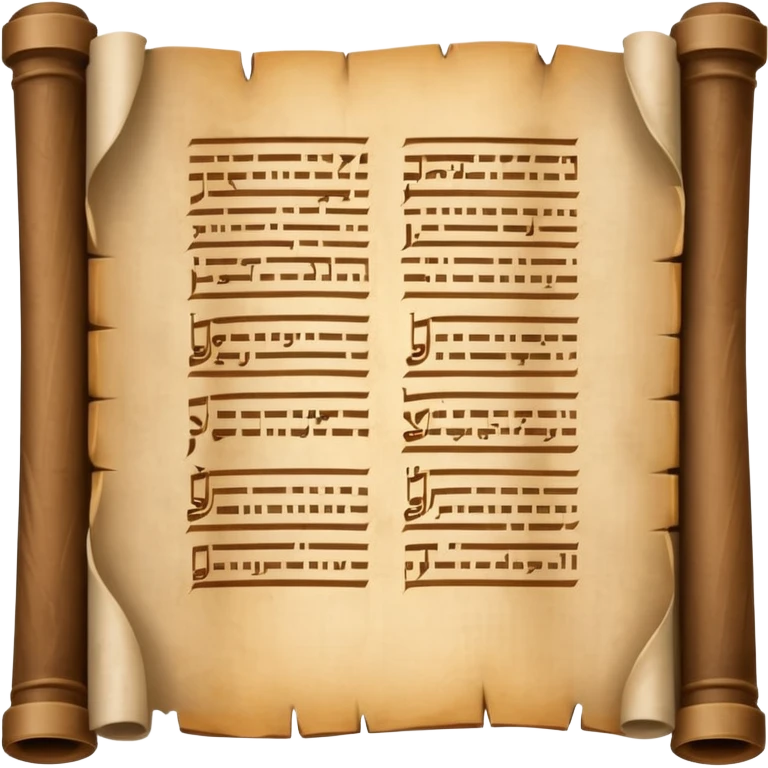 the Torah, open scroll with visible Hebrew letters, classic, minimal, suitable for emoji or icon emoji
