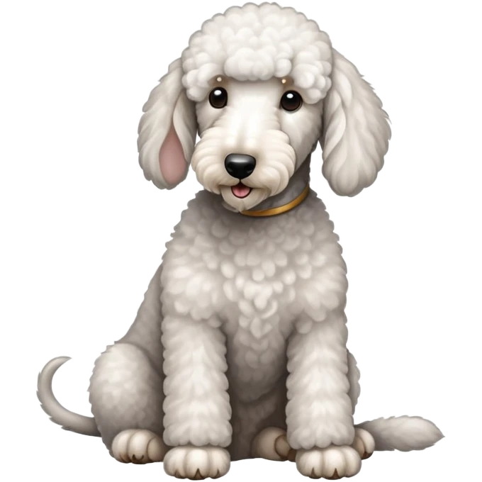White Bedlington Terrier Sitting emoji
