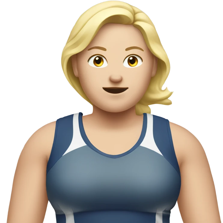 blond overweight lady doing sports emoji