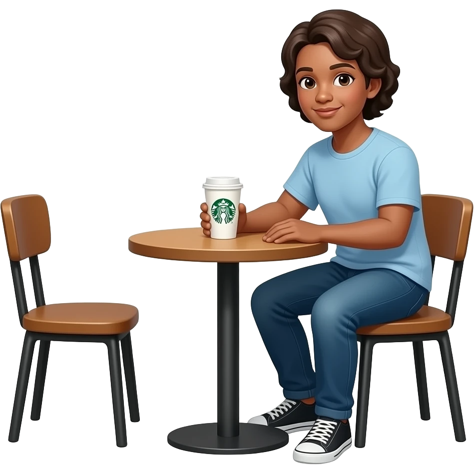 sitting down in starbucks emoji