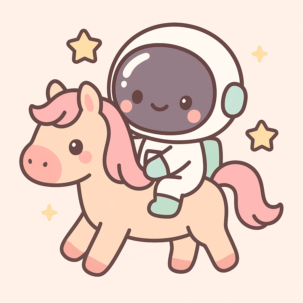astronaut on horseback with stars in background emoji