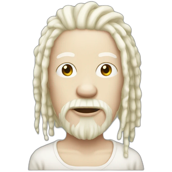 Albino with neck beard and dreads emoji