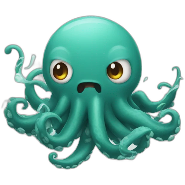 cute kraken raging emoji
